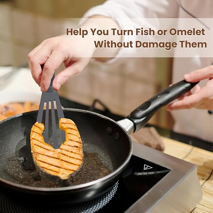 Slotted Spatula, Professional Heat Resistant Fish Turner, Spatula Flipper Safe for Nonstick Cookware
