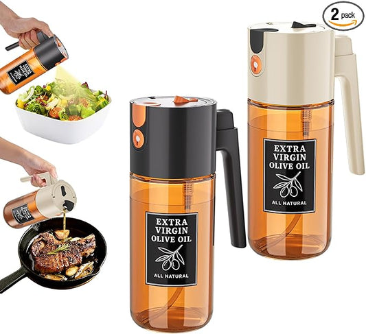 Oil Dispenser For Kitchen 2 Pack Set, Oil Sprayers & Dispensers For Family Cooking, Leak Free Oil Dispenser, Cooking Oil Dispenser Bottle With Olive Oil Dispenser, Easy Refill Design For Home Use