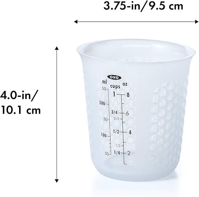 OXO GG 1 CUP SQUEEZE & POUR SILICONE MEASURING CUP, CLEAR