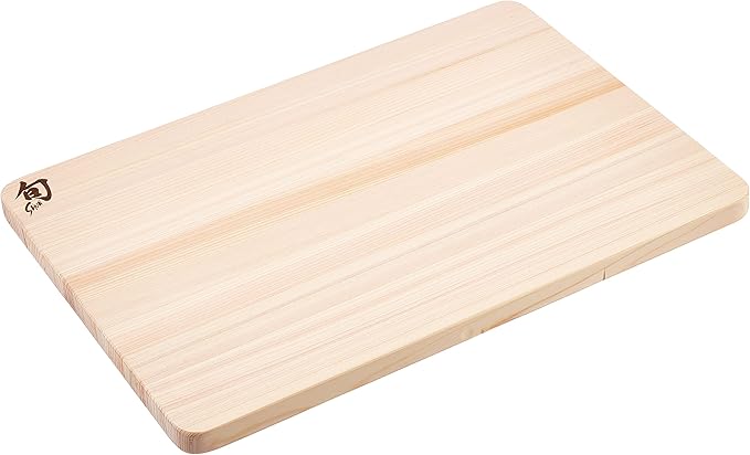Shun Cutlery Large Hinoki Cutting Board, 17.75" x 11.75" Large Wooden Japanese Chopping Board for Kitchen, Medium-Soft Wood Preserves Knife Edges, Forest Stewardship Council Certified