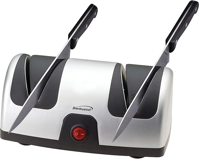 Brentwood TS-1001 2-Stage Electric Knife Sharpener, 9.80in. x 7.20in. x 4.80in.