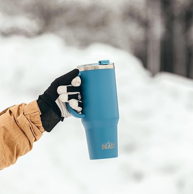 Beast 42 oz Tumbler Stainless Steel Vacuum Insulated Coffee Ice Cup Double Wall Travel Flask (Stormy Sky Blue)