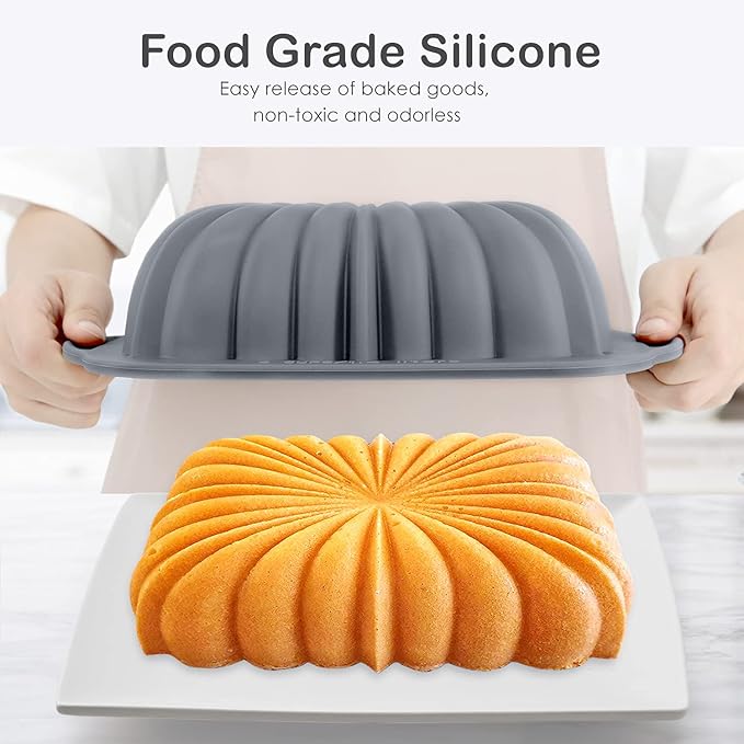 Silicone Bread Loaf Pan, Non-Stick Bread Pans for Homemade Bread, Silicone Baking Mold with Metal Reinforced Frame More Strength for Long-Lasting Performance