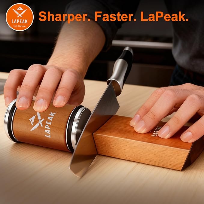 Rolling Knife Sharpener Kit, Knife Sharpener Tool, Knife Sharpening with Diamonds and Ceramic for Steel of Any Hardness, Kitchen, Outdoor & Utility Knives Sharpener with 15° & 20° Magnetic Angle.