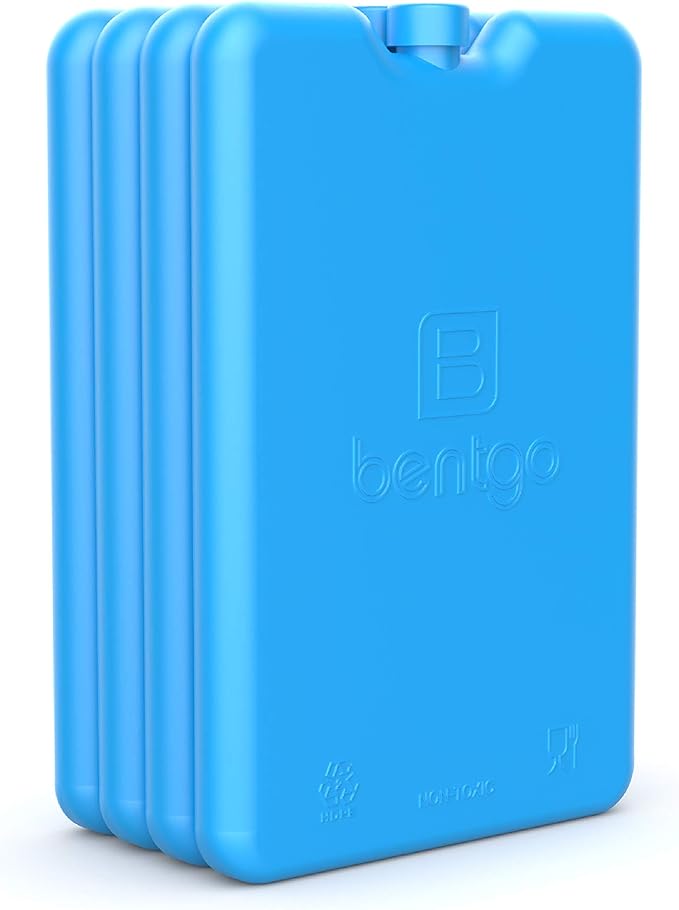Bentgo Ice Lunch Chillers - Ultra-Thin Ice Packs Perfect for Everyday Use in Lunch Bags, Lunch Boxes and Coolers - 4 Pack (Blue)