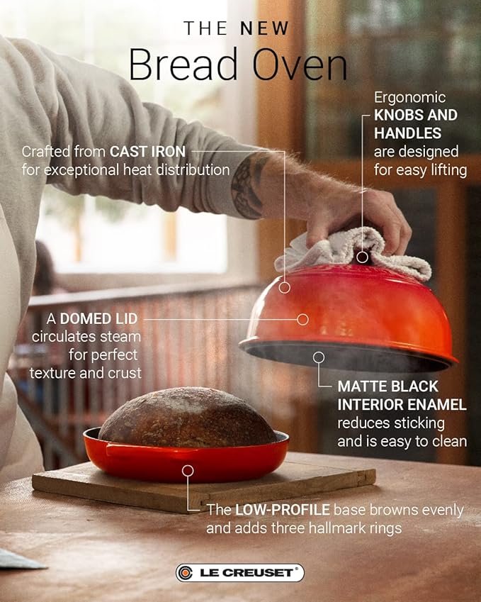 Le Creuset Enameled Cast Iron Signature Round Bread Oven, 9.5 inch, Artichaut