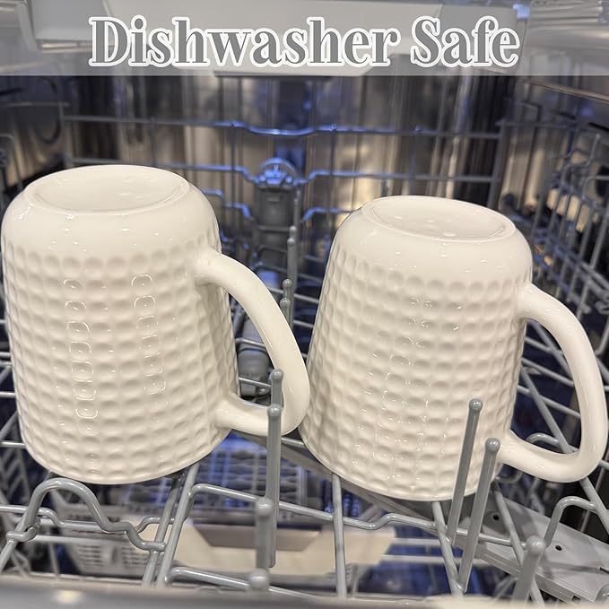 Large Coffee Mug - 20 oz White Coffee Mugs, Ceramic Big Coffee Mug with Handle, Porcelain Mug for Latte, Tea, Cocoa, Microwave and Dishwasher Safe, Home & Office, 1PC