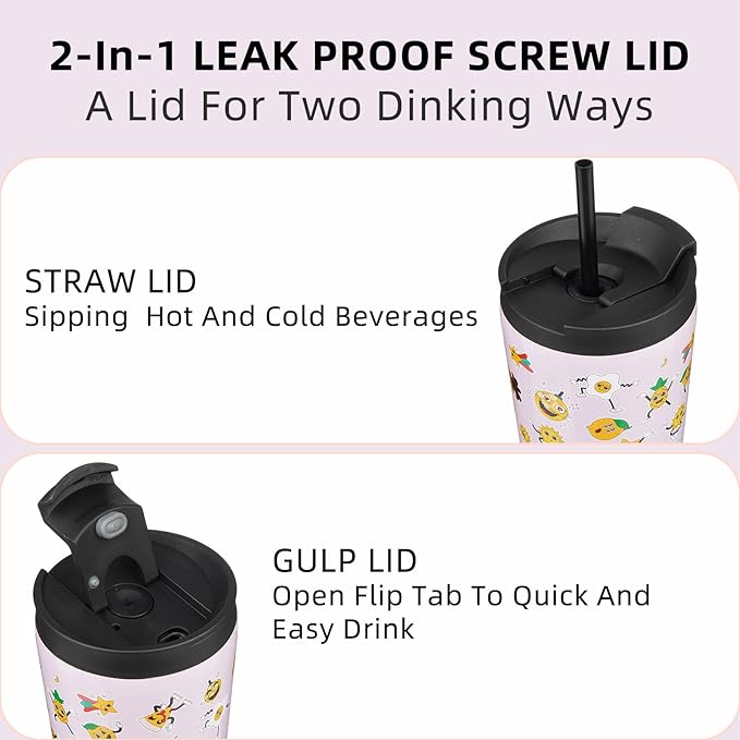 BJPKPK 26oz Tumbler With lid And Straw Stainless Steel Travel Coffee Mug Insulated Tumblers Cups,Hawaii Fruits Purple