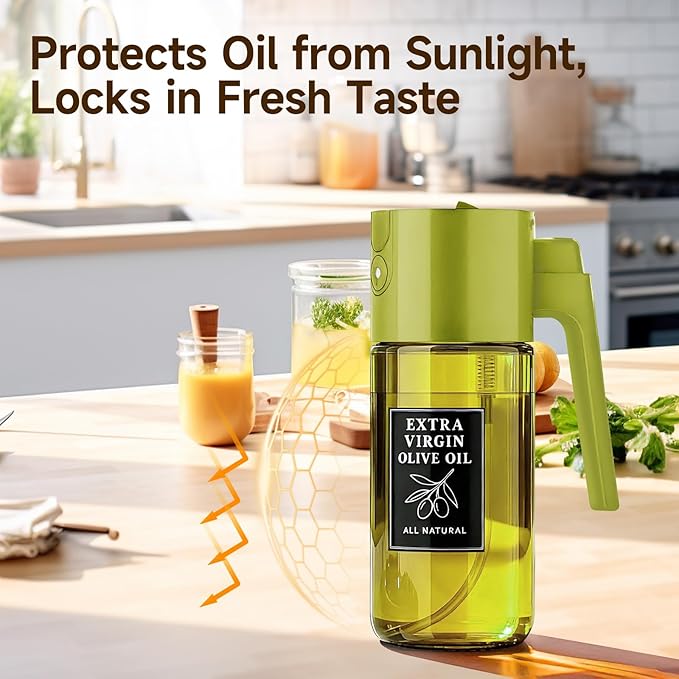 Oil Sprayer for Cooking, Olive Oil Sprayer Bottle with Fine Mist Glass Oil Sprayer for Healthy Meals and Salad Use, Reusable Oil Mister Spray Bottle for Home Kitchen Daily Use, Best Choice