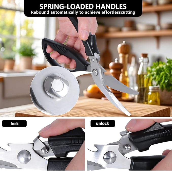 Left Handed Kitchen Scissors, Lefty Poultry Shears Kitchen Tools Utensils for Left Hand People/Adults