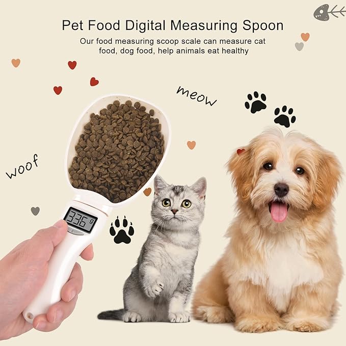 Digital Measuring Spoon, Weighing Food Measuring Scoop Scale, LCD Electronic Food Scale for Kitchen Gadget, Baking Cooking Coffee, Pet Dog Cat Food, High Precision Grams Measuring Cup, Easter Gifts