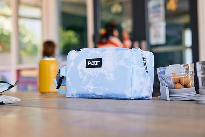 PackIt Freezable Snack Box, Teal, Built with EcoFreeze Technology, Collapsible, Reusable, Zip Closure with Buckle Handle, Designed For Work Snacks, Fresh Snacks On the Go, Adults, and All Ages