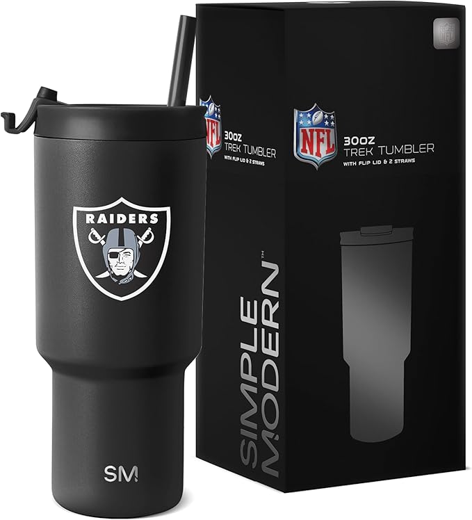 Simple Modern Officially Licensed NFL 30oz Tumbler with Flip Lid and Straws | Football Insulated Stainless Steel Cup | Gifts for Men Women | Trek Collection