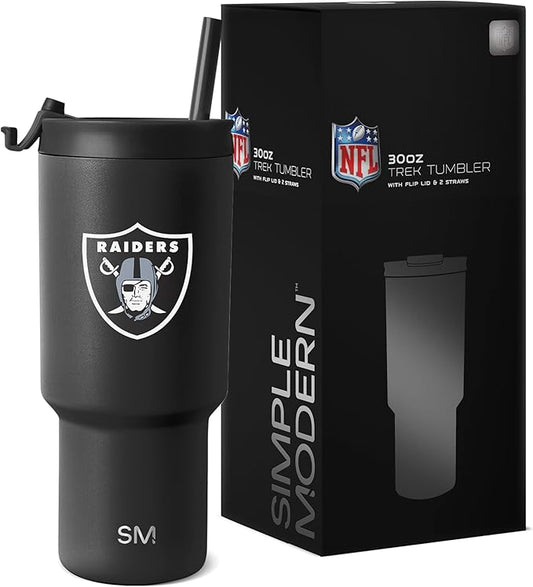 Simple Modern Officially Licensed NFL 30oz Tumbler with Flip Lid and Straws | Football Insulated Stainless Steel Cup | Gifts for Men Women | Trek Collection