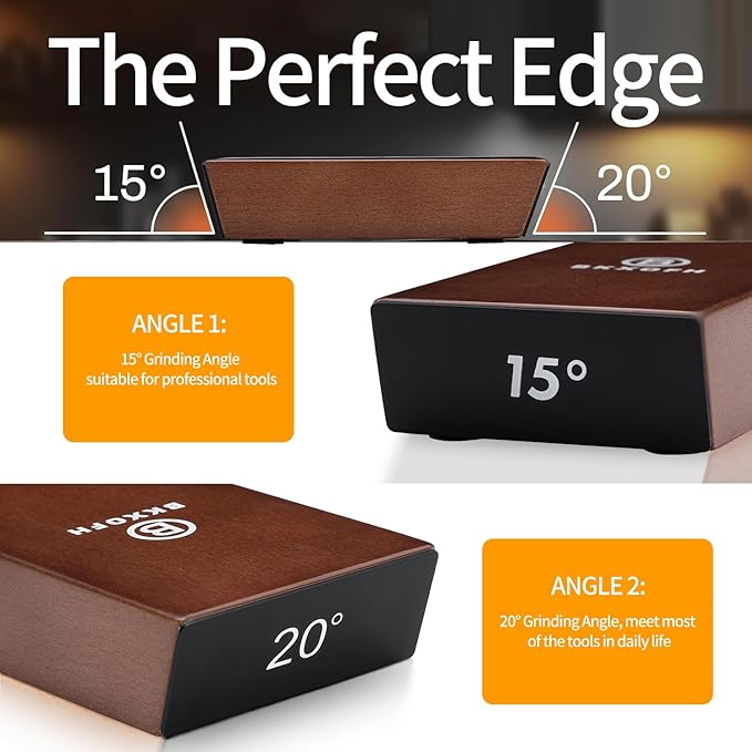Rolling Knife Sharpener, Knife Sharpener Roller with Diamond and Ceramic, Professional Knives Sharpening Tool Kit with 15°&20° Magnetic Angles, Kitchen Knives Sharpening Roller for Chef Blades, Walnut