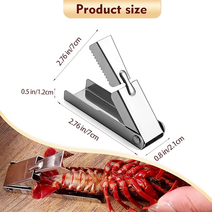 2025 New Stainless Steel Crawfish Peeler Tool，Crawfish Quick Peeler，Efficient Easily Peeling Shrimp Tails，Clean Convenient and Smart Seafood Sheller Tool for Families and Restaurants