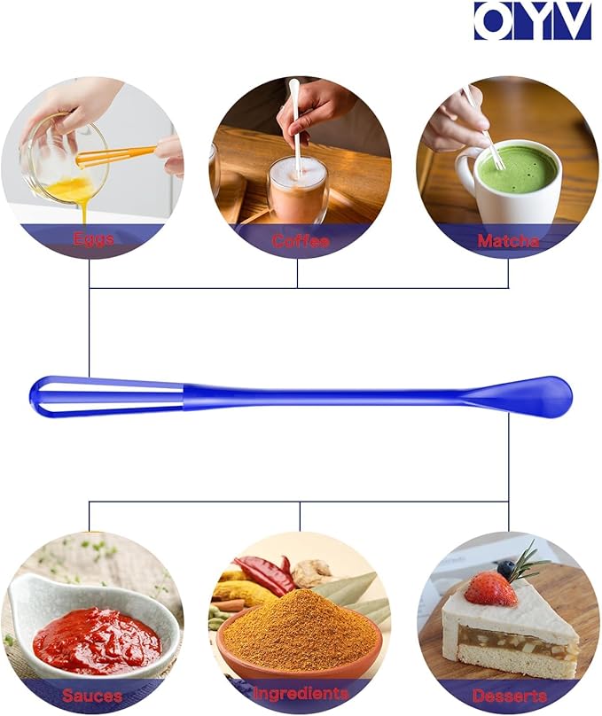 American Colors Mini Whisk Set, 8.5 in Mini Whisks for Cooking, 3 Pieces Small Wisk For Whisking, Beating, Blending Ingredients, Mixing Sauces, BPA Free Tiny Whisk