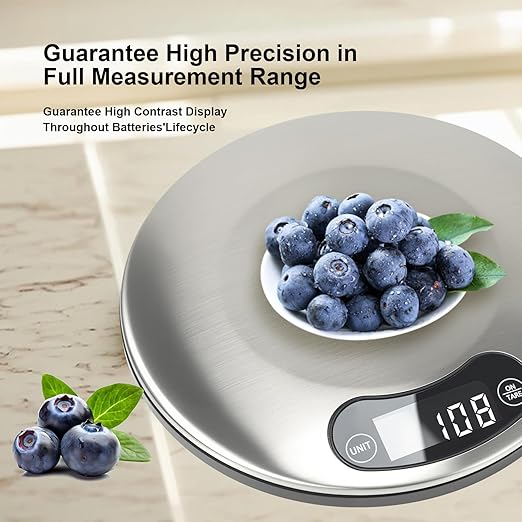 High Precision Food Cooking Scale Digital Kitchen Scale Touch Button Backlight Display (Light Gray)