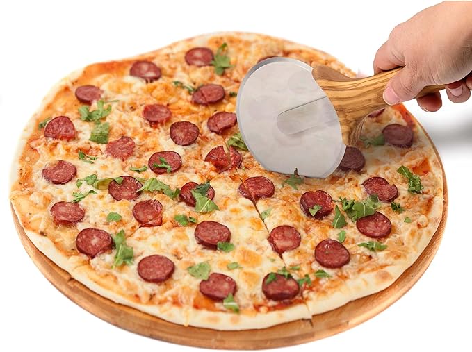 Fantes Italian Olivewood Pizza Wheel, Stainless Steel and Italian Olivewood, The Italian Market Original since 1906