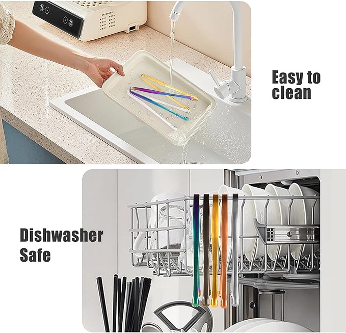 5 Pack Multipurpose Egg Chalaza Removal Tool, Stainless Steel Kitchen Tongs, Serving Tongs for Cooking, Metal Food Tongs with Non-Slip Grip, Ideal for Chefs and Bakers - Eggshell Fragment Gadgets