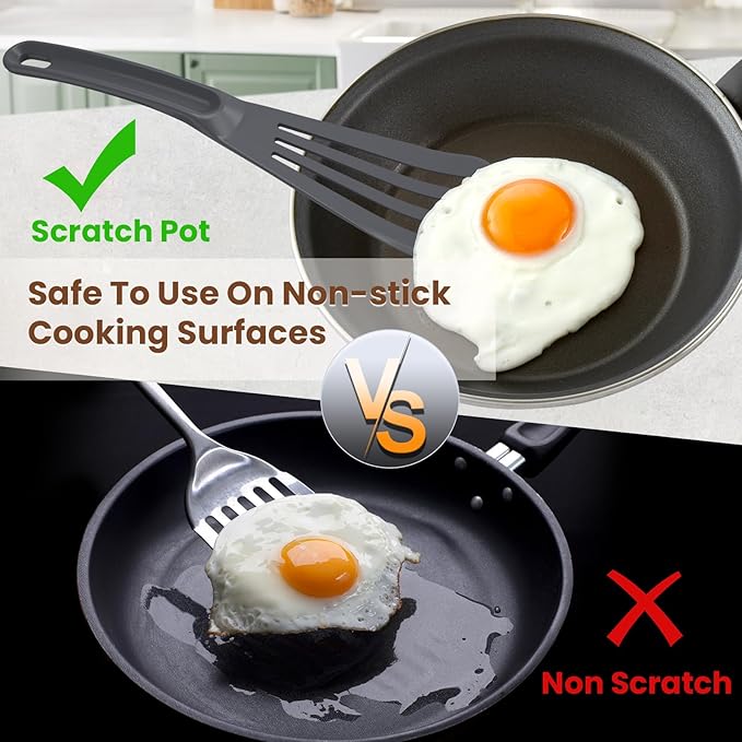 Slotted Spatula, Professional Heat Resistant Fish Turner, Spatula Flipper Safe for Nonstick Cookware