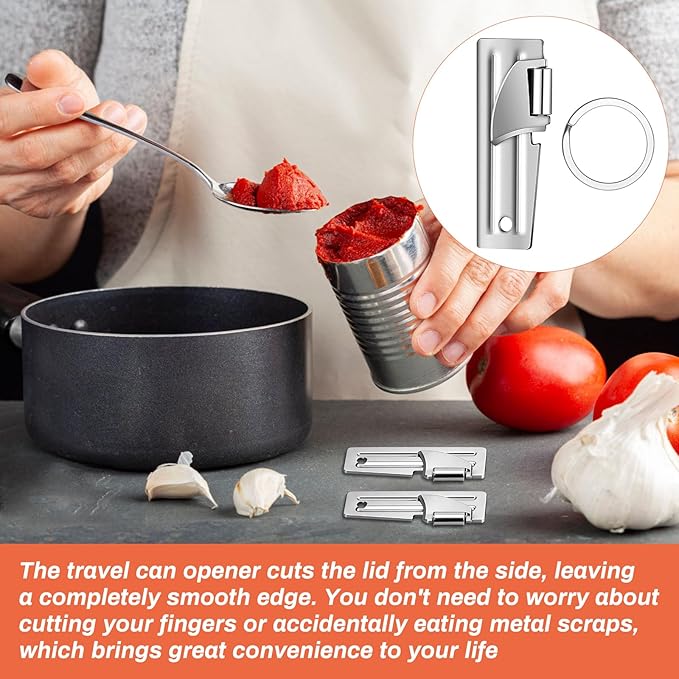 12 Pieces Military Style Can Openers with Key Rings, Anglecai Military Camping Can Openers Stainless Steel Army Survival Cans Opener Portable Cans Opener for Traveling (Style 5 (P51))