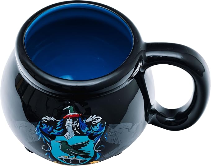 Silver Buffalo Harry Potter Hogwarts House Ravenclaw Crest Cauldron Ceramic 3D Sculpted Mug, 20 Ounces