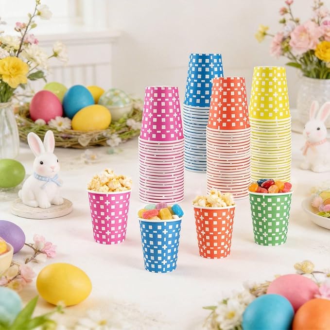 500Pack 5 oz Paper Cups, Multicolor Small Bathroom Mouthwash Disposable Paper Cups Dessert Dispenser for Home Use, Party, Picnic, Travel and Event, BBQ, 5 Colors