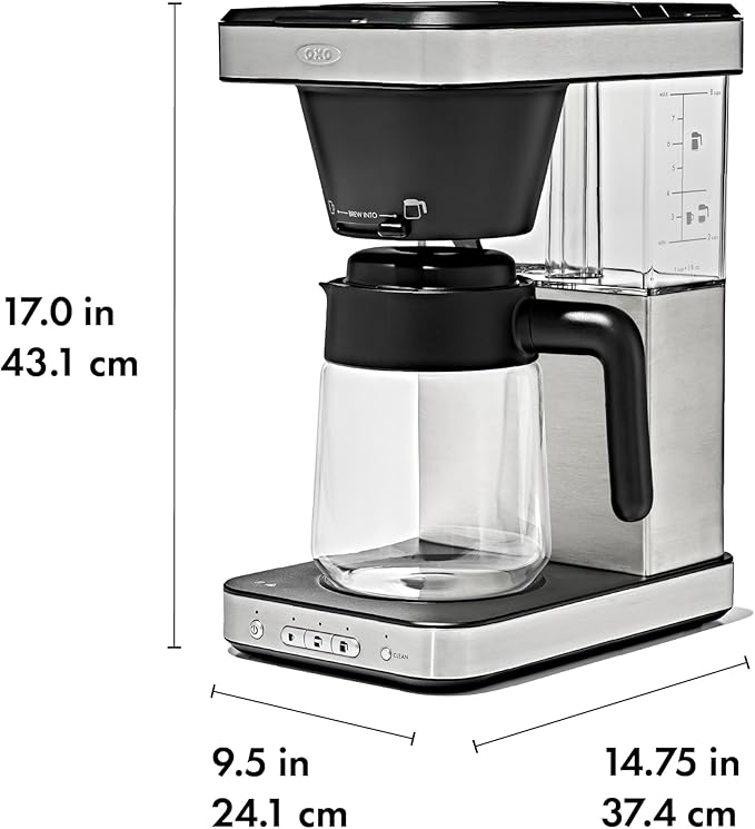 OXO BREW 8-Cup Coffee Maker with Podless Single-Serve Function, programmable coffee maker, café coffee, single-serve coffee, SCA certified home brewer