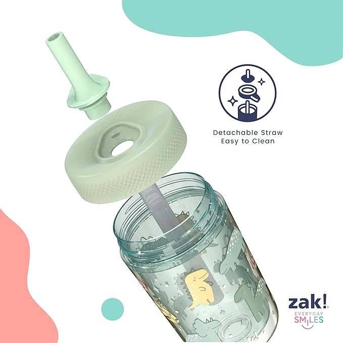 Zak Designs Capri Toddler Tumblers For Travel or At Home, 9oz 2-Pack Double Wall Plastic Sippy Cups With Leak-Proof Design is Perfect For Kids (Fairy Tales, Rainbow Magic)