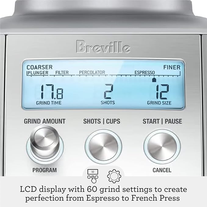 Breville BCG820DBL Smart Grinder Pro for Coffee and Espresso, Damson Blue