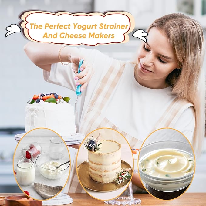 6Pack Nut Bag Strainer 12 x 8 Inch Cheesecloth Bags for Straining Nylon Cheese Cloth Bags Reusable Nut Milk Bag 200 Mesh Fine Mesh Bag for Straining Fruit Juice Cheese Coffee Tofu Yogurt Tea