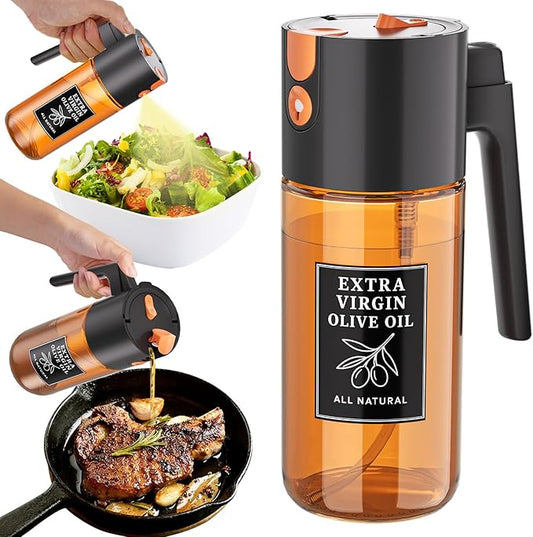 Premium Olive Oil Sprayer for Cooking - Fine Mist Oil Mister, Leak Free Oil Dispenser for Air Fryer, Premium Oil Sprayer Bottle, Glass & Durable Design for Grilling, BBQ & Salads for Home Kitchens