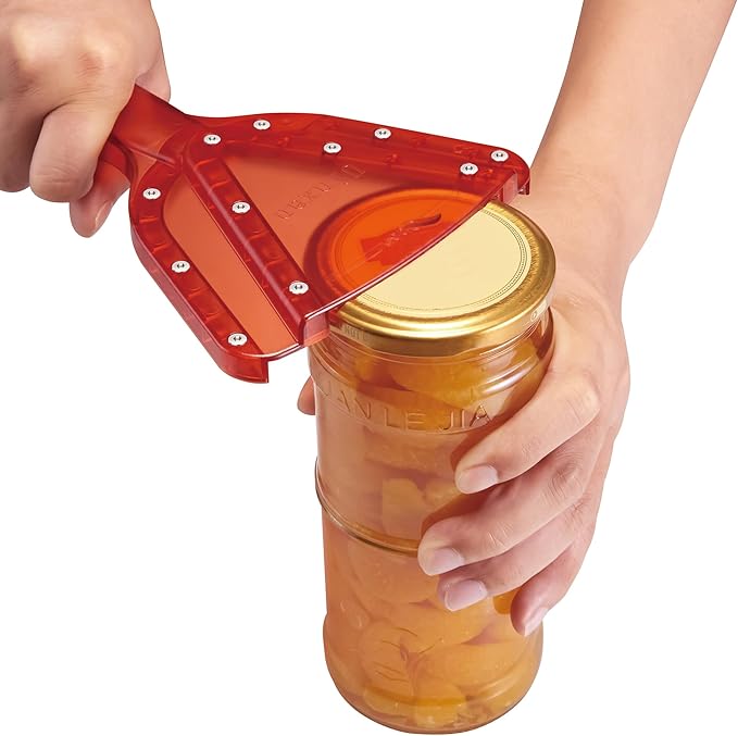 Jar Opener for Weak Hand & Seniors with Arthritis,Easy Twist Off Bottle Caps,Patent | Unique Kitchen Gadgets,Handheld Lid Top Open for Elderly/Women/Men (Orange)