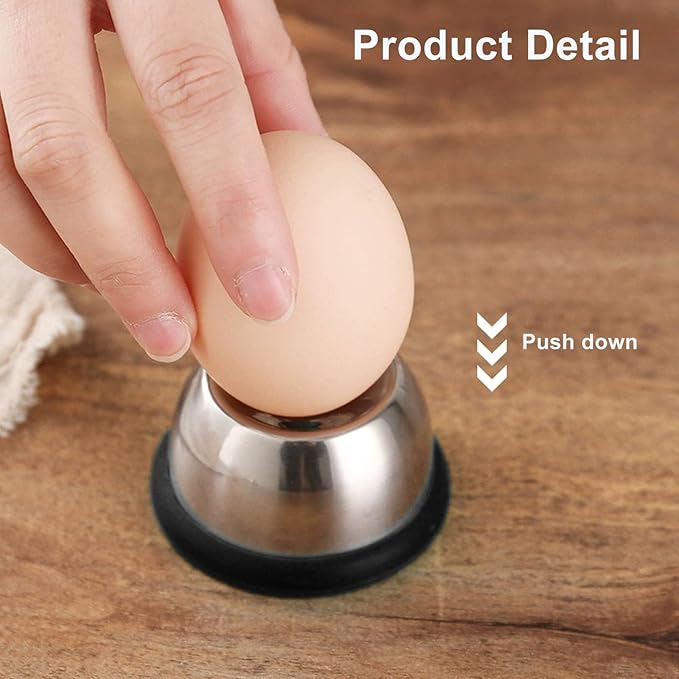 1Pcs Black Egg Piercer, Stainless Steel Egg Poker Heavy Duty Egg Tool, Great Eggshell Peeler for Boiling Eggs/Hard Boiled Eggs