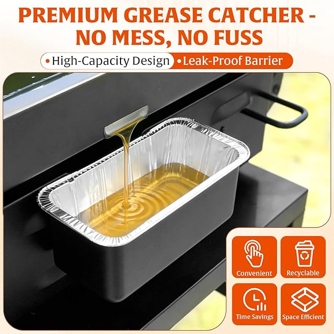 Grease Cup Liners Compatible with Blackstone Griddle - Griddle Accessories, Disposable Grill Tray, Aluminum Foil Drip Pan Grease Catcher Cup Liner for 17, 22, 28, 36 Inch (30 Pack)