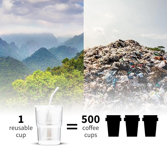 13oz/400ml Glass Water Tumbler with Straw and Lid Sealed Carry on Thick Wall Iced Coffee Cup for Water, Iced Tea, Fruit Juice (White with Protective Sleeve)