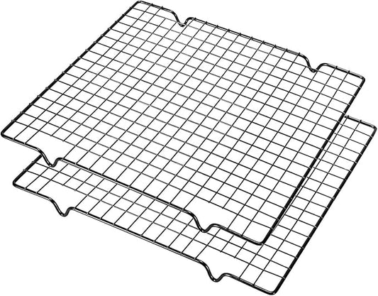 VNIMTI Baking Cooling Rack 2 Sets, Cookie Cooling Racks for Cooking, Baking, Roasting, Grilling, Drying, Oven Safe Wire Rack, 11" * 10" Small Squares Grids