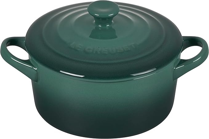 Le Creuset Stoneware Set of 4 Mini Cocottes with Cookbook, 8 oz. each, Artichaut