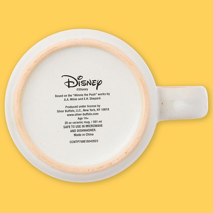 Silver Buffalo Winnie the Pooh Featuring Piglet, Tigger, and Eeyore Reactive Glaze Ceramic Camper Mug, 20 Ounces