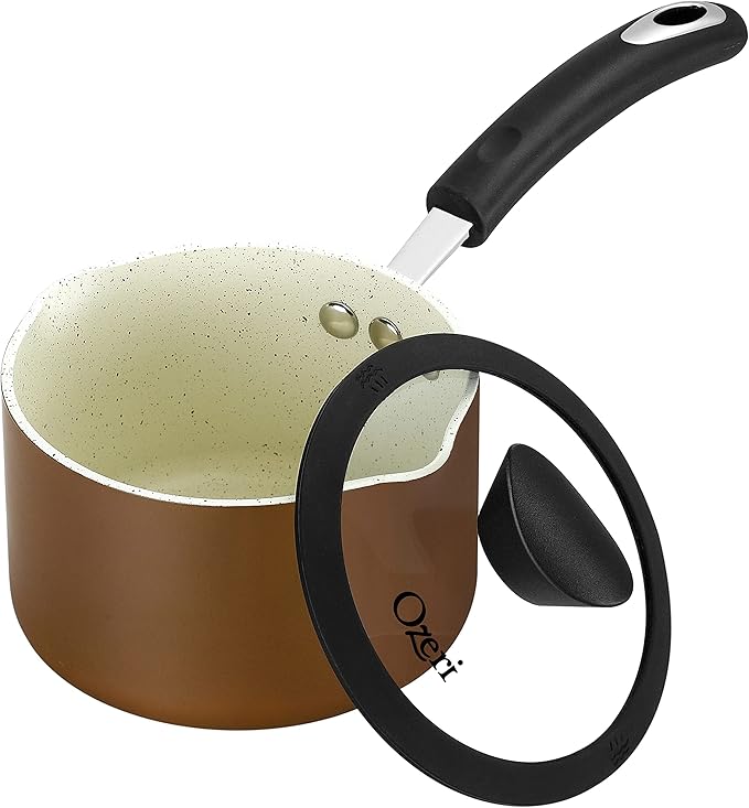 The All-In-One Stone Saucepan and Cooking Pot by Ozeri - 100% APEO, GenX, PFBS, PFOS, PFOA, NMP and NEP-Free German-Made Coating