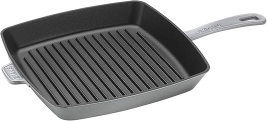 Staub Cast Iron 12-inch Square Grill Pan - Graphite Grey, Made in France