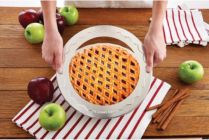 Mrs. Anderson's Baking Pie Crust Protector Shield, Fits Up To 8-Inch Pie Plates, Prevents Over-Browning And Spills