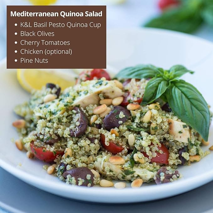Kitchen & Love Basil Pesto Quinoa Quick Meal 6-Pack | Gluten-Free, Ready-to-Eat, No Refrigeration Required
