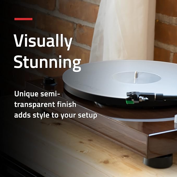 Fluance Acrylic Platter Mat for Turntables - Reduces Vibrations for Improved Sound Clarity for Vinyl Record Playback, Antistatic, Precision Machined, Compatible with 12" Record Players (PM50)