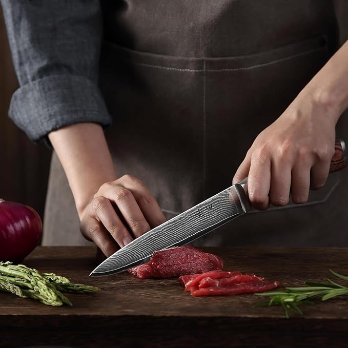 Wakoli EDIB 4-Piece Damascus Knife Set – Professional Chef Knives Set with VG10 Core Blades, 67-Layer Damascus Steel and Ergonomic Pakkawood Handles – Premium Kitchen Knives in Elegant Gift Box