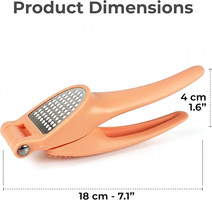 Garlic Press Crusher, Manual Garlic Mincer, Easy Squeeze Garlic Press Tool, Kitchen Garlic Crusher, Dishwasher Safe