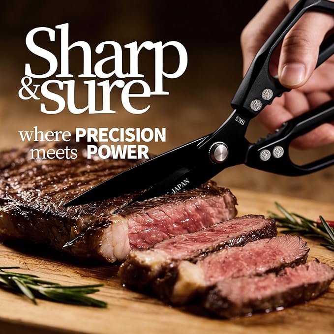 Kitchen Scissors Set 2PCS, Kitchen Shears Heavy Duty Poultry Shears Japan Meat Scissors for Food All Purpose Seafood Meat Cutting Cooking, Chicken Bones, Gifts for Men Women