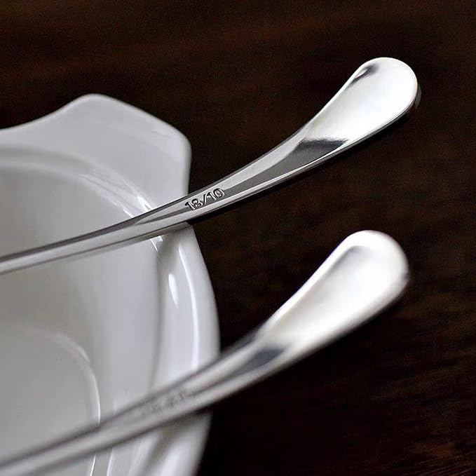 2-Piece Stainless Steel Small Ladle Set with Slanted Pour Spout, Sauce and Gravy Ladles, Modern Kitchen Utensil Set, 8-Inch Handle, Dishwasher Safe