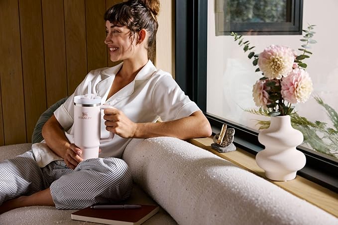 STANLEY Quencher H2.0 Tumbler with Handle and Straw 14 oz | Flowstate 3-Position Lid | Cup Holder Compatible for Travel | Insulated Stainless Steel Cup | BPA-Free | Soft Orchid